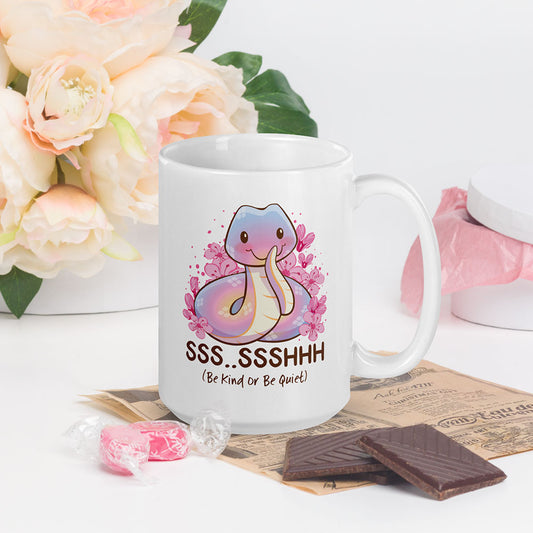 Be Kind or Be Quiet Kawaii Snake Cute Mug