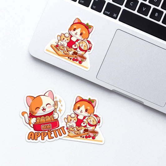 Bon Appetit Tamale Cat Kawaii Stickers for laptop