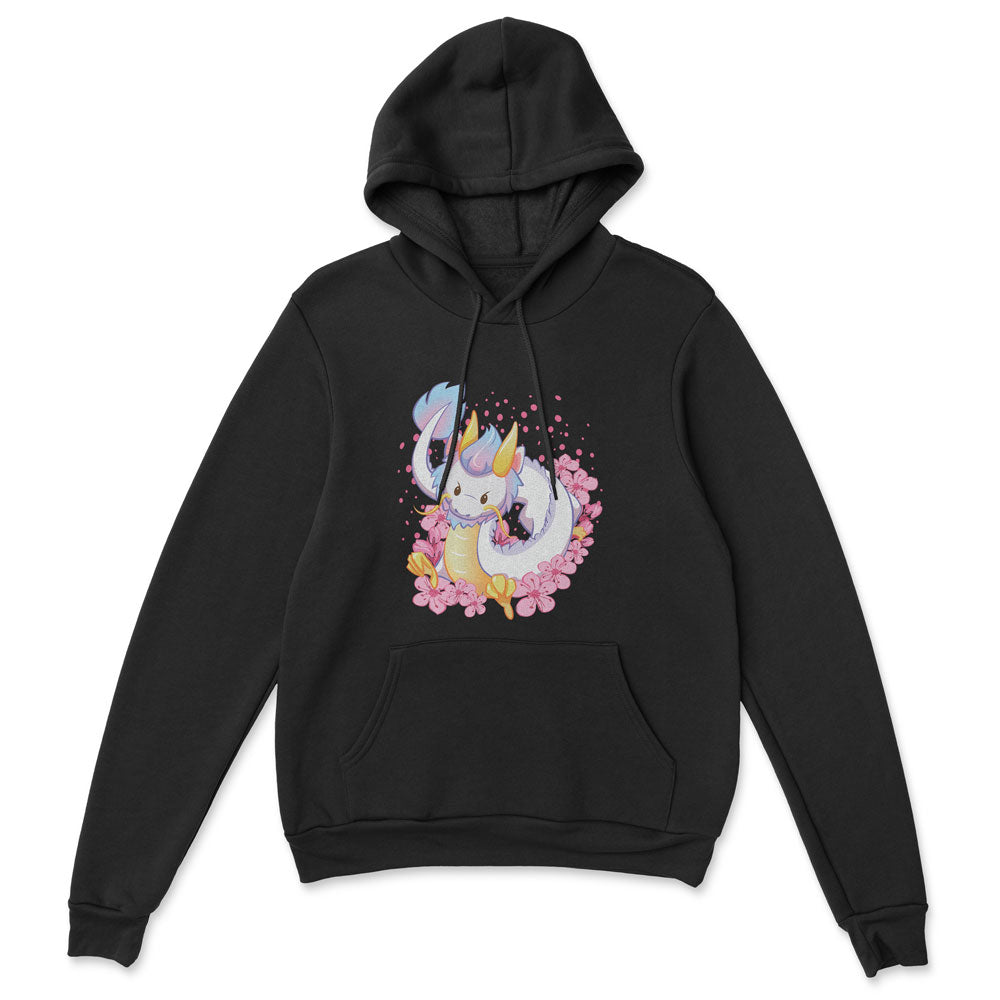 Chinese Zodiac Year of Dragon Kawaii Hoodie - black