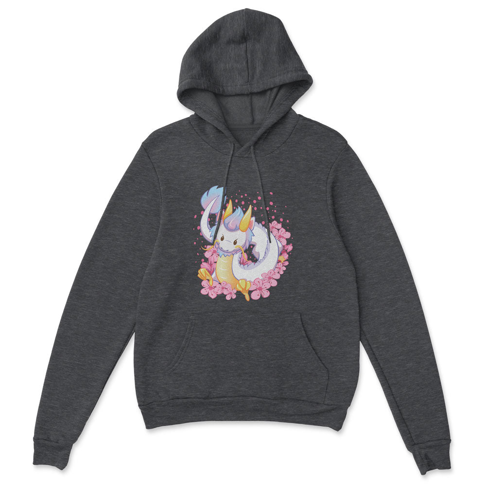 Chinese Zodiac Year of Dragon Kawaii Hoodie - Dark Grey Heather