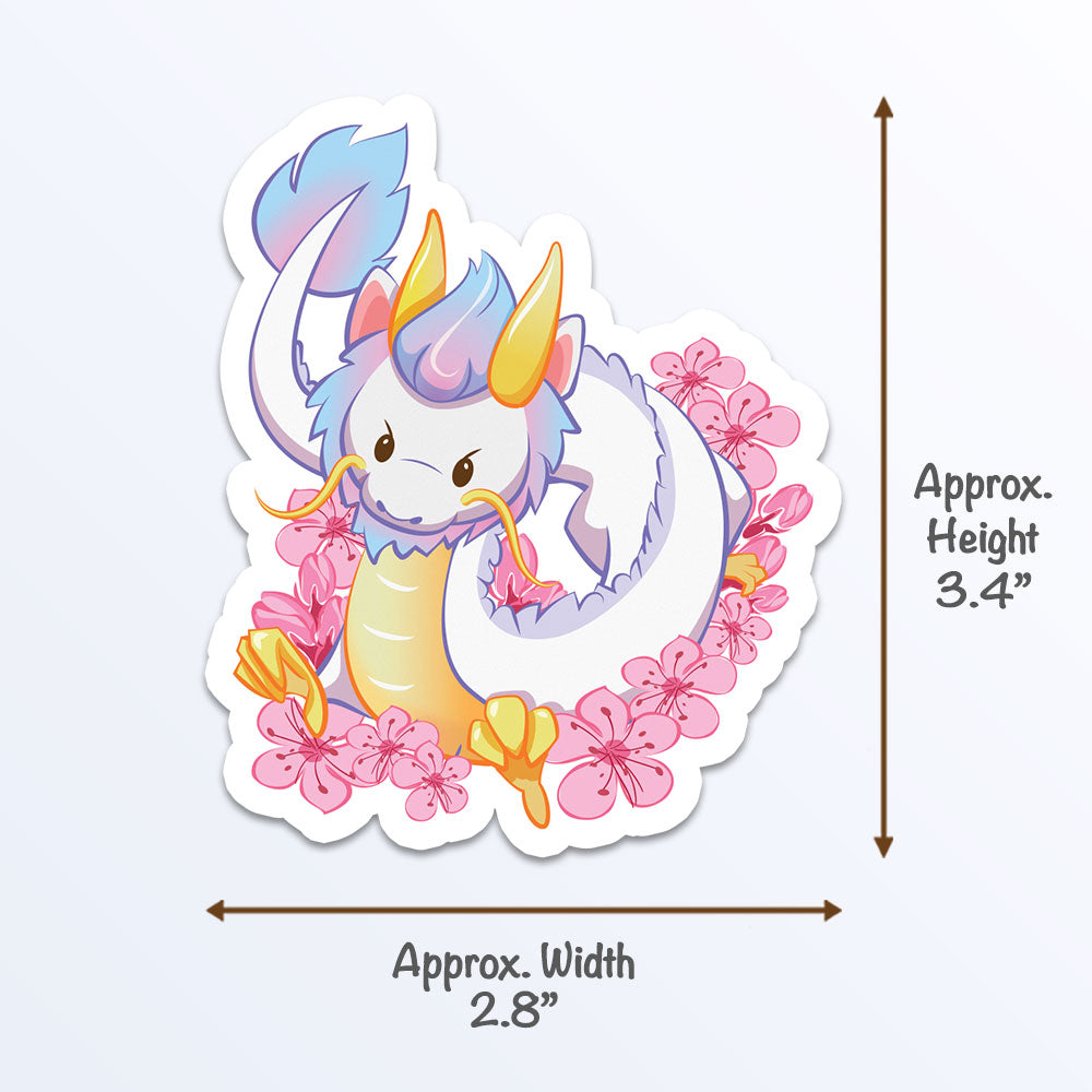 Chinese Zodiac Year of Dragon Kawaii Sticker measurements