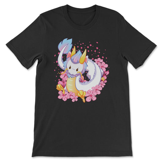 Chinese Zodiac Year of Dragon Kawaii T-shirt - black