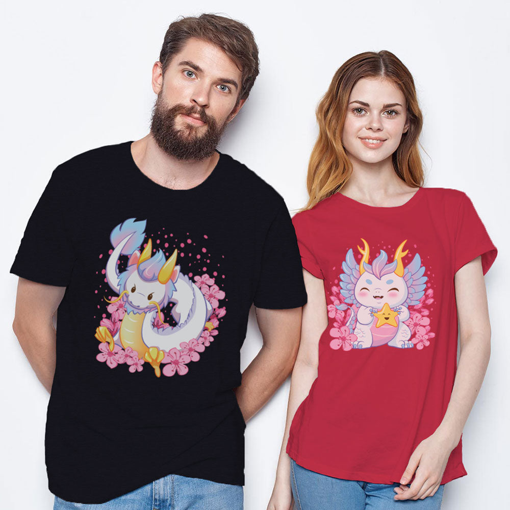 Chinese Zodiac Year of Dragon Kawaii T-shirt for men and women
