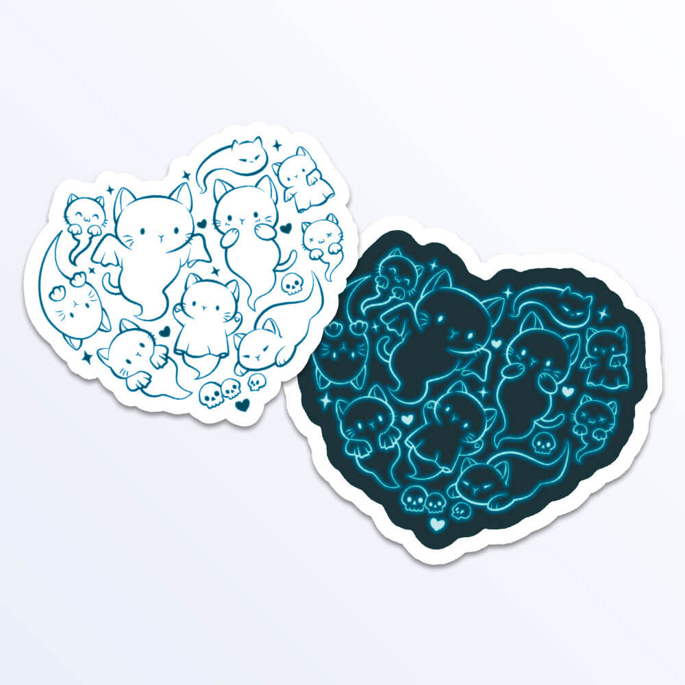 Cute Cat Ghosts Kawaii Stickers