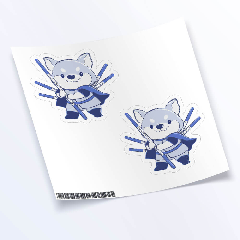 Dog Warrior Chinese Zodiac Kawaii Sticker sheet set of 2