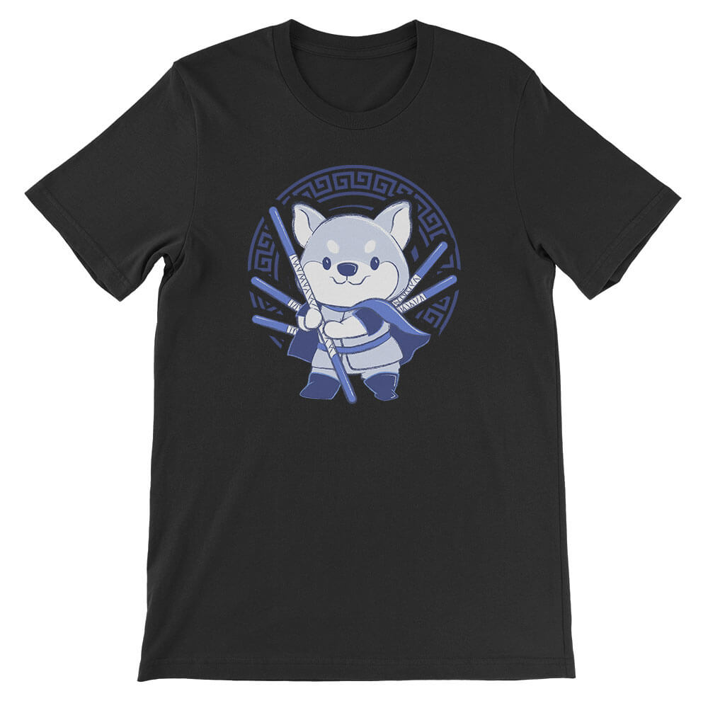 Dog Warrior Chinese Zodiac Kawaii T-shirt - black