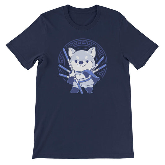 Dog Warrior Chinese Zodiac Kawaii T-shirt - Navy