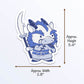 Dragon Warrior Chinese Zodiac Kawaii Sticker measurements
