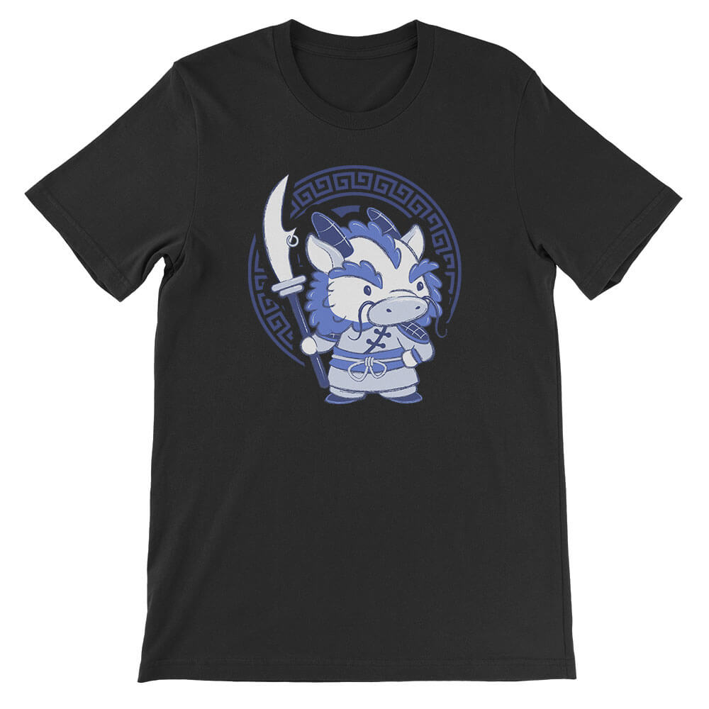 Dragon Warrior Chinese Zodiac Kawaii T-shirt - black