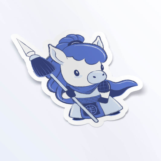 Horse Warrior Chinese Zodiac Kawaii Sticker