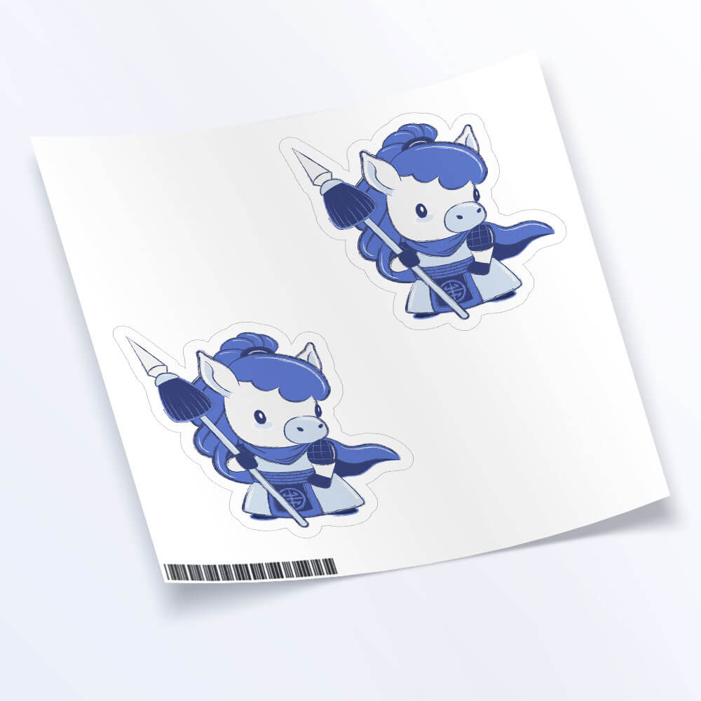 Horse Warrior Chinese Zodiac Kawaii Sticker Sheet set of 2