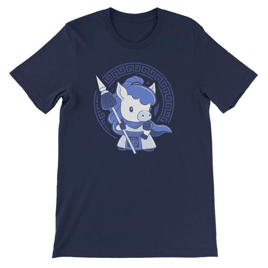 Horse Warrior Chinese Zodiac Kawaii T-shirt - navy