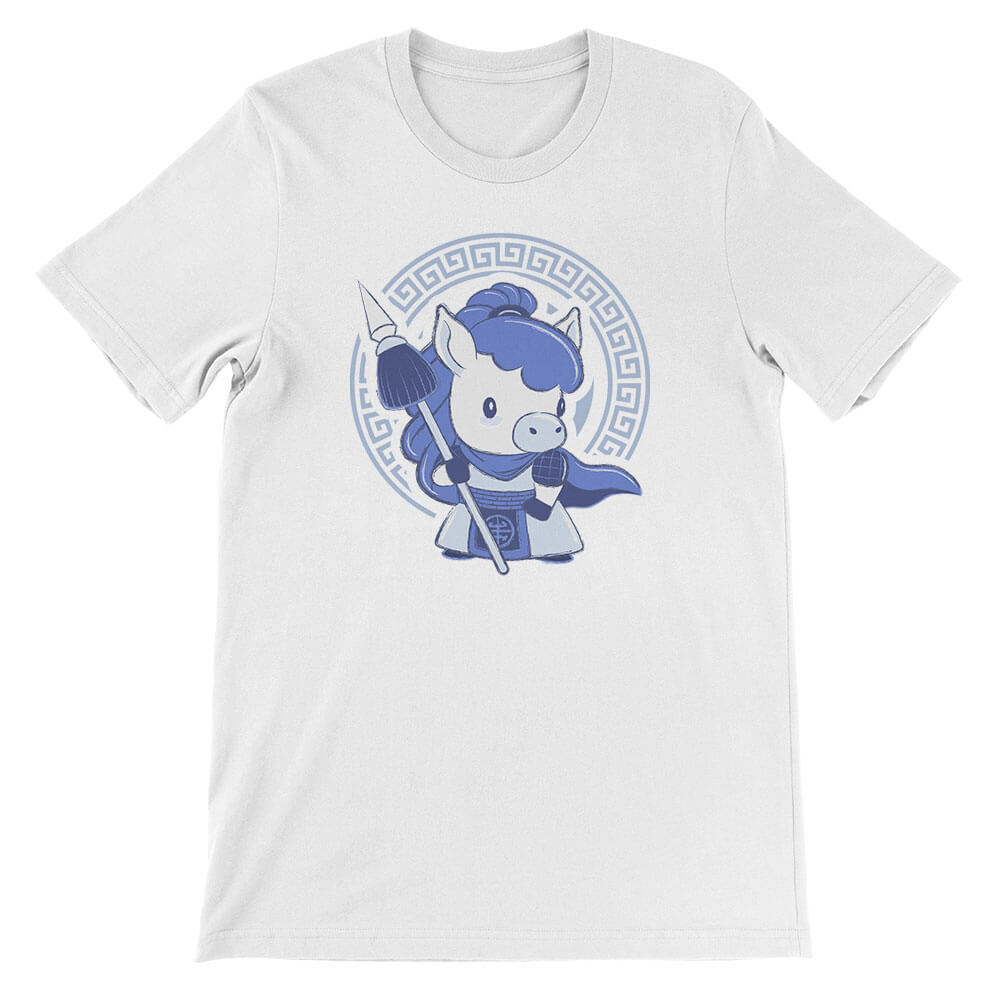 Horse Warrior Chinese Zodiac Kawaii T-shirt - White