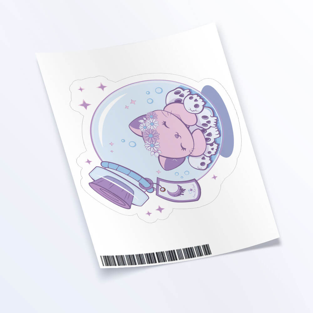 Kawaii Cat in Bottle Creepy Cute Aesthetic Sticker Sheet