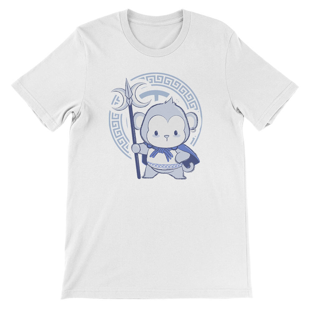 Monkey Warrior Chinese Zodiac Kawaii T-shirt - White