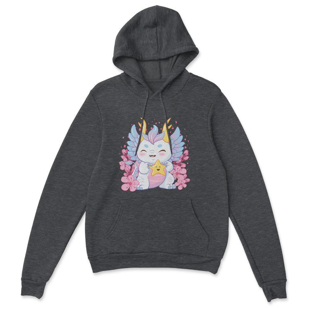 My Lucky Star Kawaii Dragon Hoodie - dark grey heather