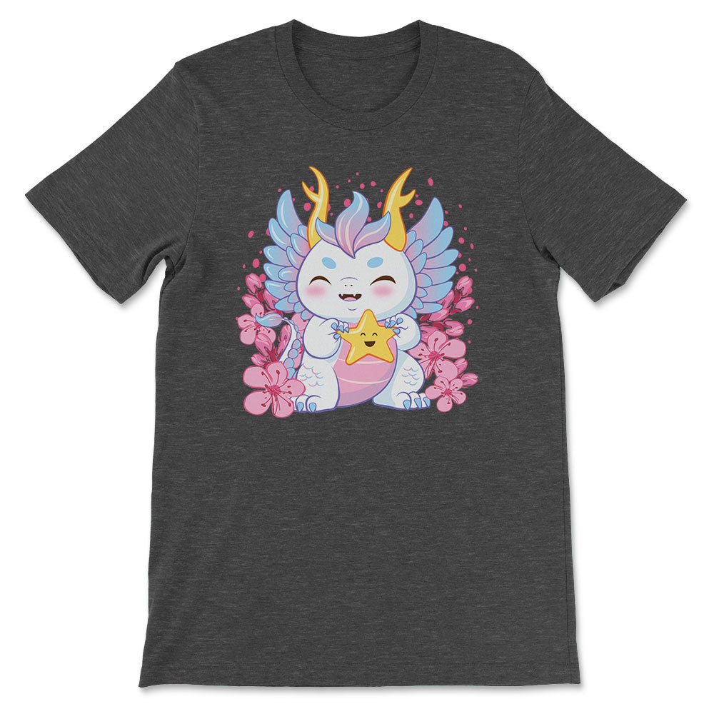 My Lucky Star Kawaii Dragon T-shirt - dark grey heather