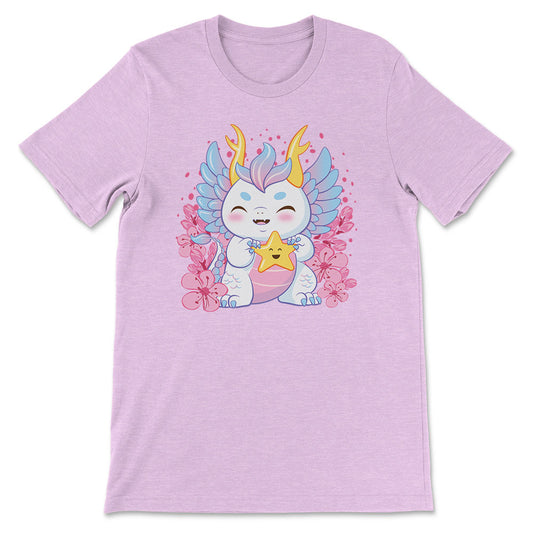 My Lucky Star Kawaii Dragon T-shirt - Heather Prism Lilac
