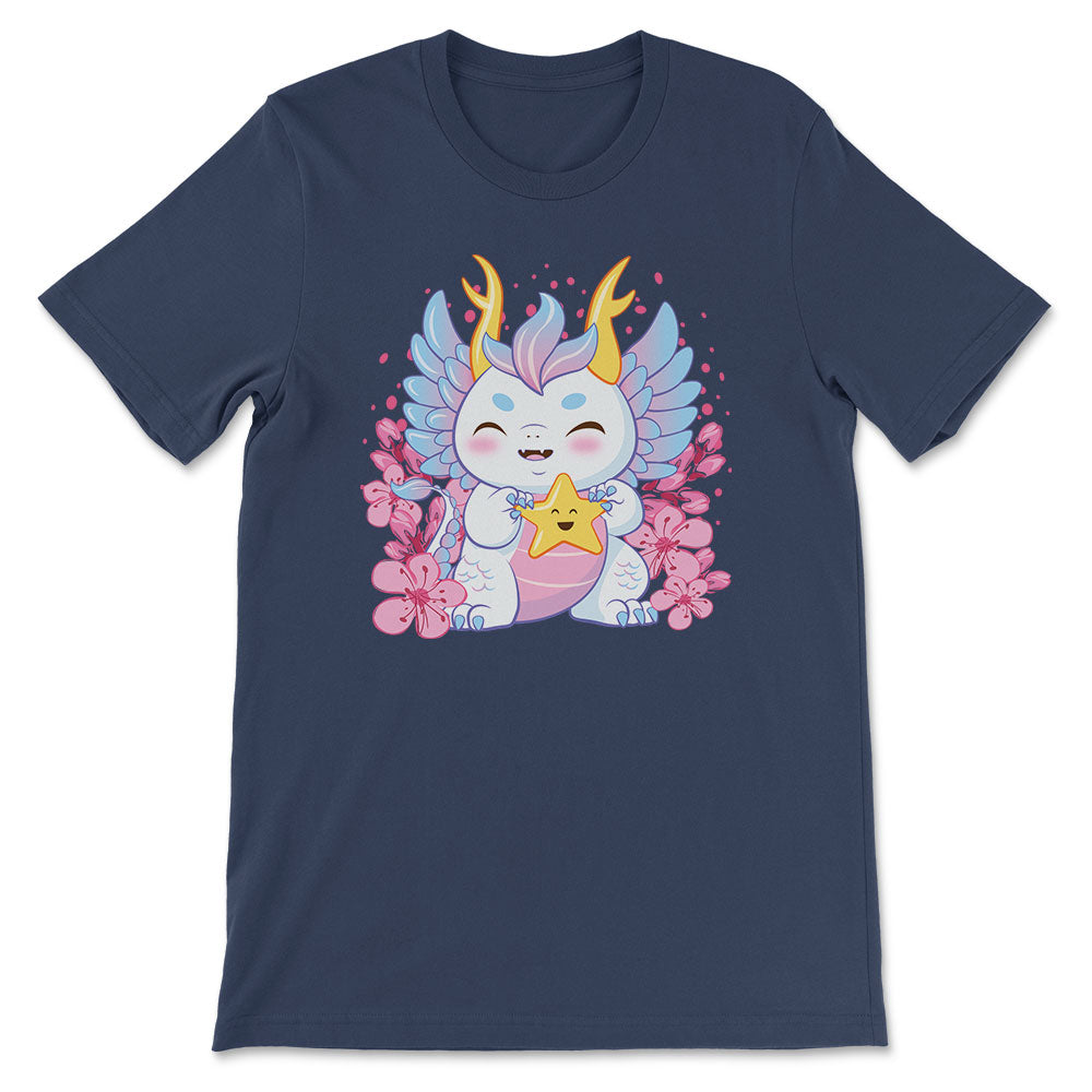 My Lucky Star Kawaii Dragon T-shirt - navy