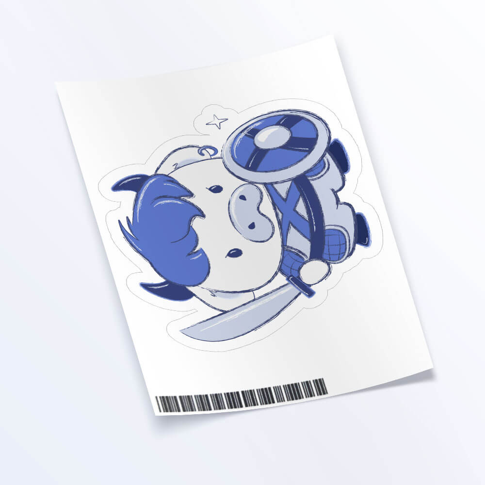 Ox Warrior Chinese Zodiac Kawaii Sticker Sheet