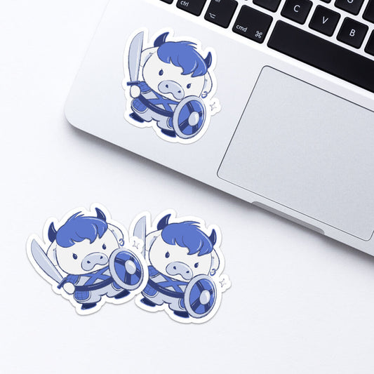 Ox Warrior Chinese Zodiac Kawaii Stickers for laptop