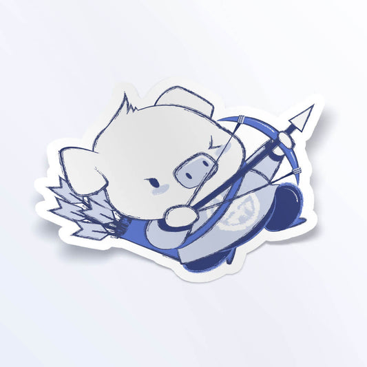 Pig Warrior Chinese Zodiac Kawaii Sticker