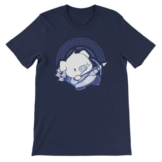 Pig Warrior Chinese Zodiac Kawaii T-shirt - navy