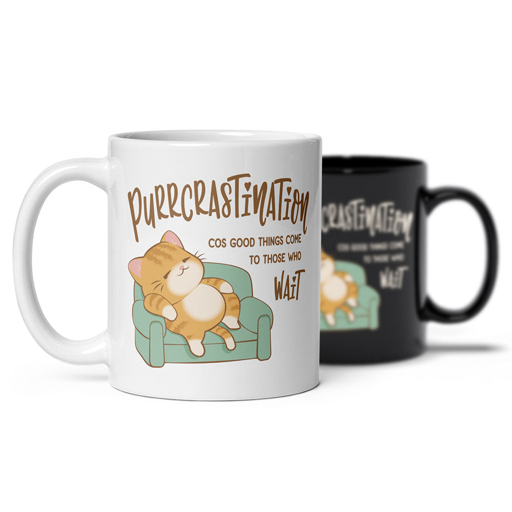 Purrcrastination Kawaii Cat Funny Mug