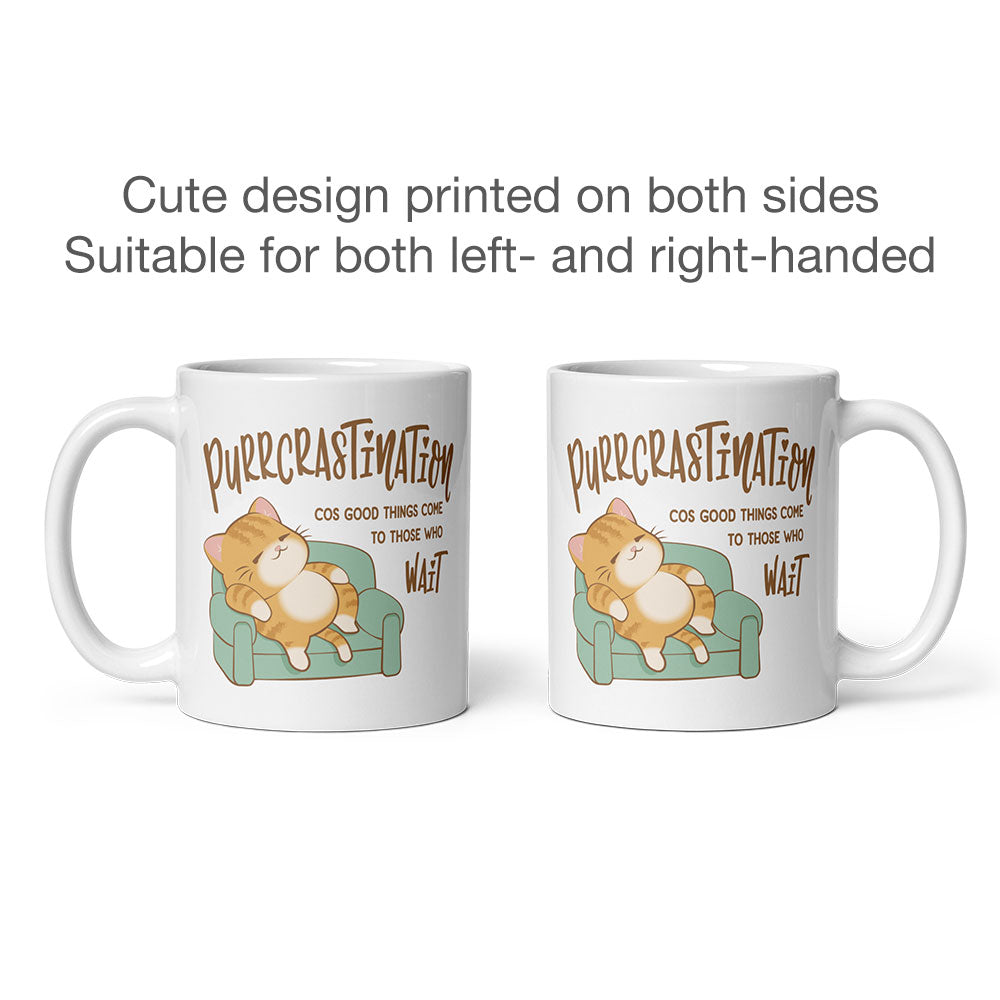 Purrcrastination Kawaii Cat Funny Mug printed 2 sides