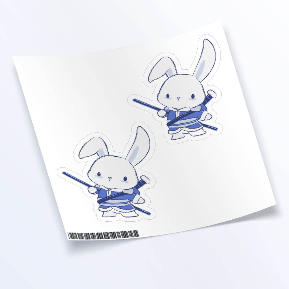 Rabbit Warrior Chinese Zodiac Kawaii Sticker Sheet set of 2