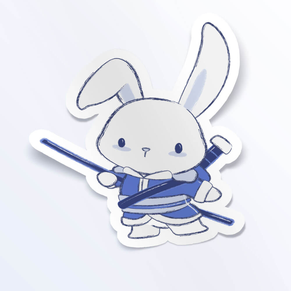Rabbit Warrior Chinese Zodiac Kawaii Sticker – Irene Koh Studio