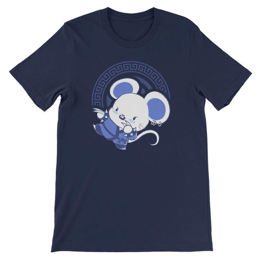 Rat Warrior Chinese Zodiac Kawaii T-shirt - Navy