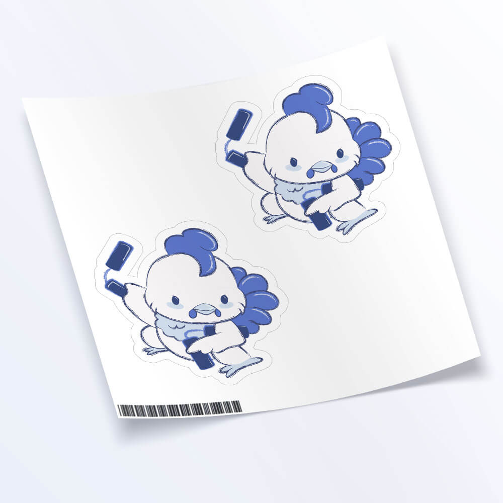 Rooster Warrior Chinese Zodiac Kawaii Sticker sheet set of 2