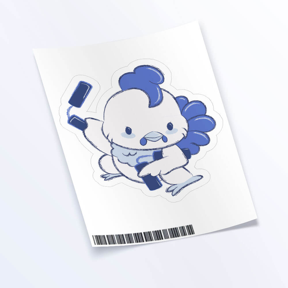 Rooster Warrior Chinese Zodiac Kawaii Sticker sheet