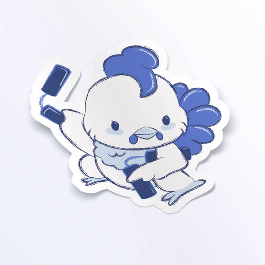 Rooster Warrior Chinese Zodiac Kawaii Sticker