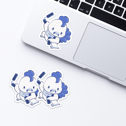 Rooster Warrior Chinese Zodiac Kawaii Stickers for laptop