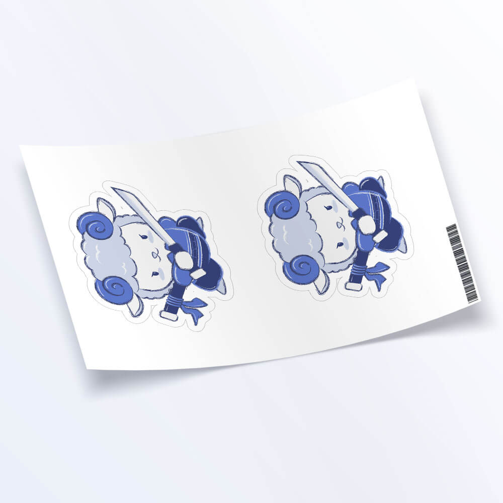 Sheep Warrior Chinese Zodiac Kawaii Sticker Sheet set of 2