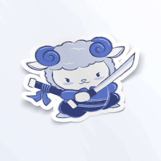 Sheep Warrior Chinese Zodiac Kawaii Sticker