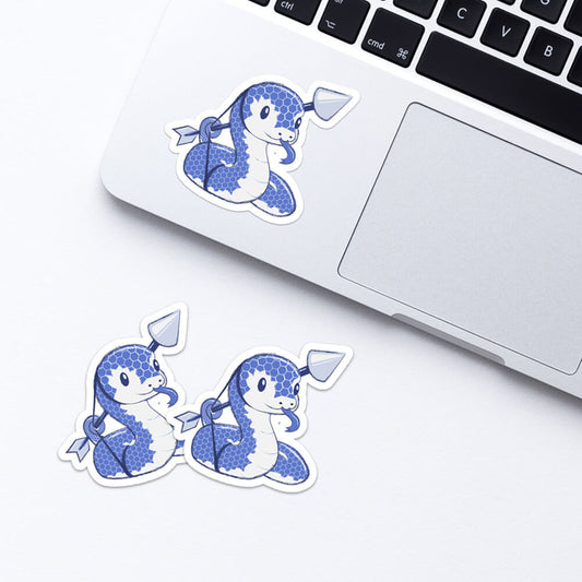 Snake Warrior Chinese Zodiac Kawaii Stickers for laptop