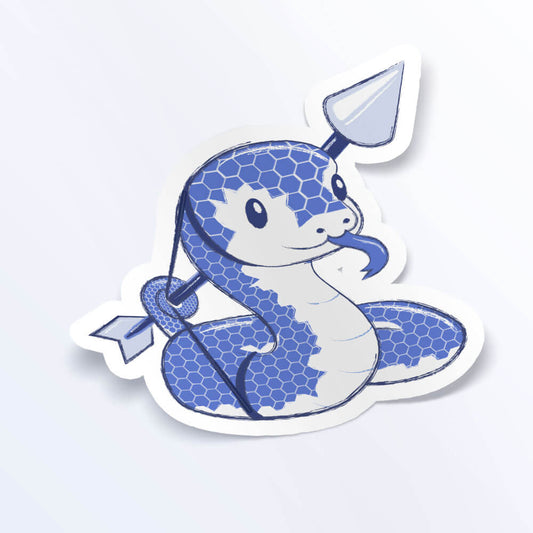 Snake Warrior Chinese Zodiac Kawaii Sticker