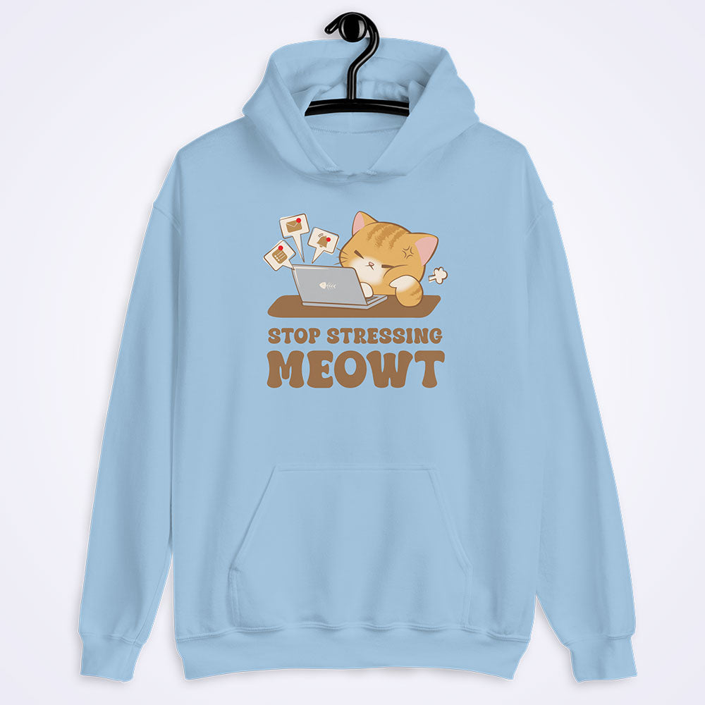 Stop Stressing Meowt Funny Cat Hoodie - Blue