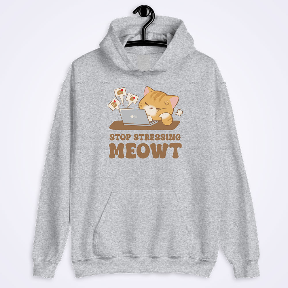 Stop Stressing Meowt Funny Cat Hoodie - Sport Grey