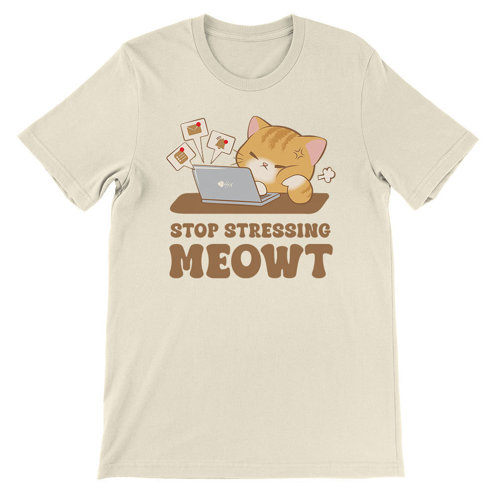 Stop Stressing Meowt Kawaii Cat Funny T-shirt - Natural