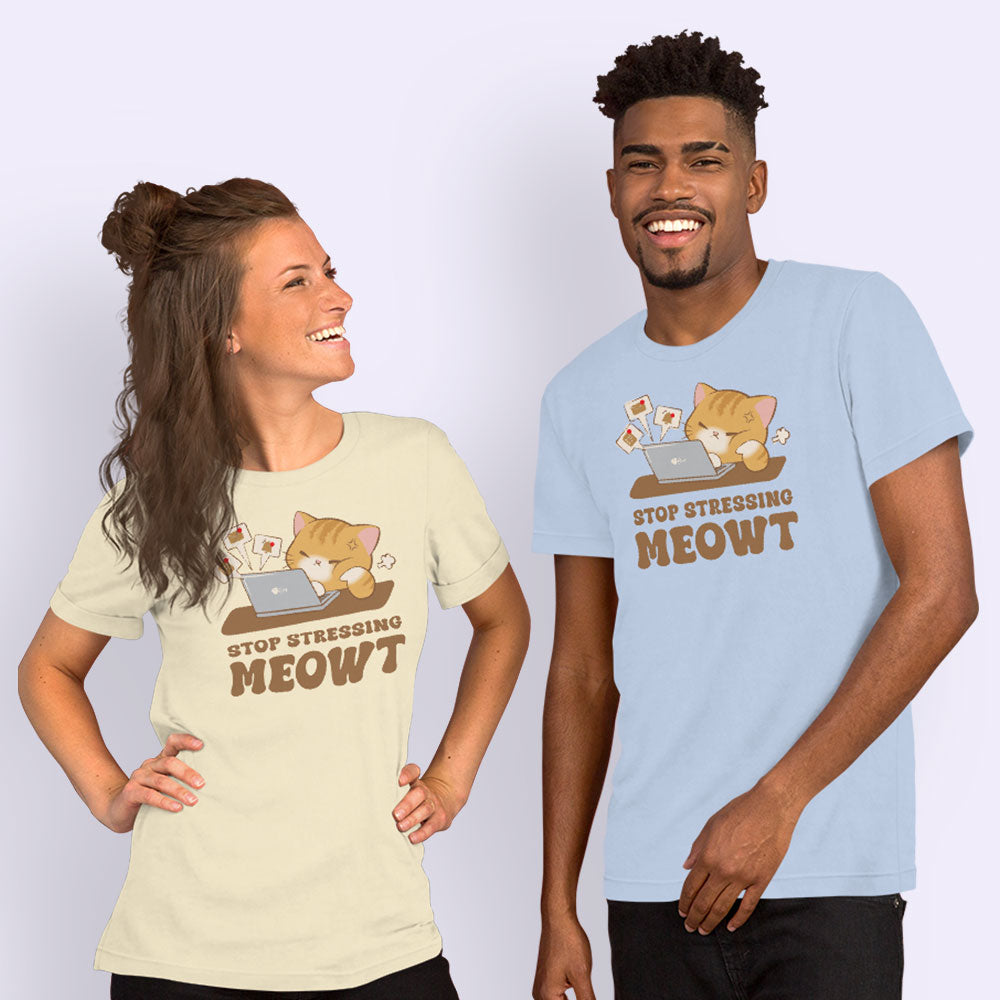 Stop Stressing Meowt Kawaii Cat Funny T-shirt for women and men