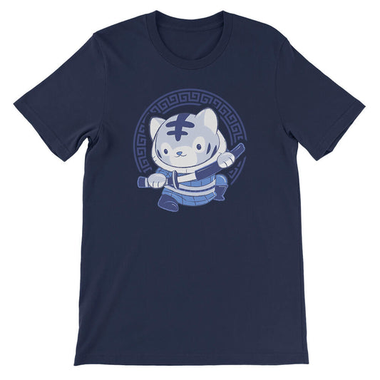 Tiger Warrior Chinese Zodiac Kawaii T-shirt - Navy