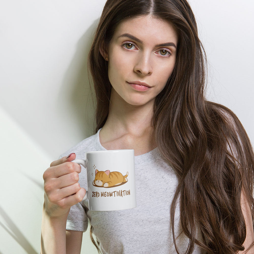 Zero Meowtivation Kawaii Cat Cute Mug for Cat Lovers