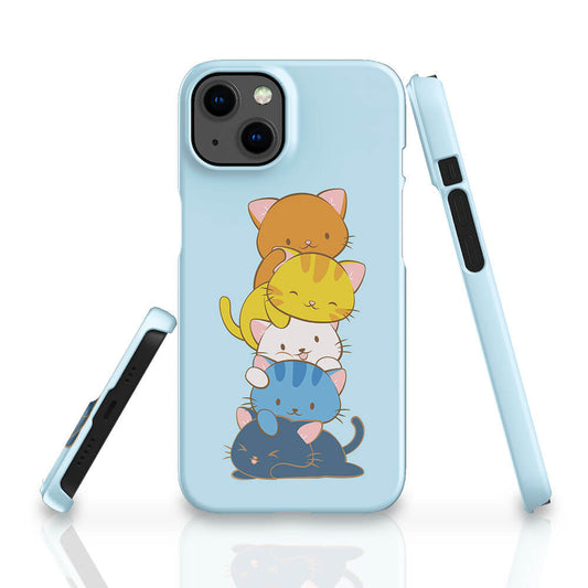 Aroace Pride Kawaii Cat Phone Case - blue
