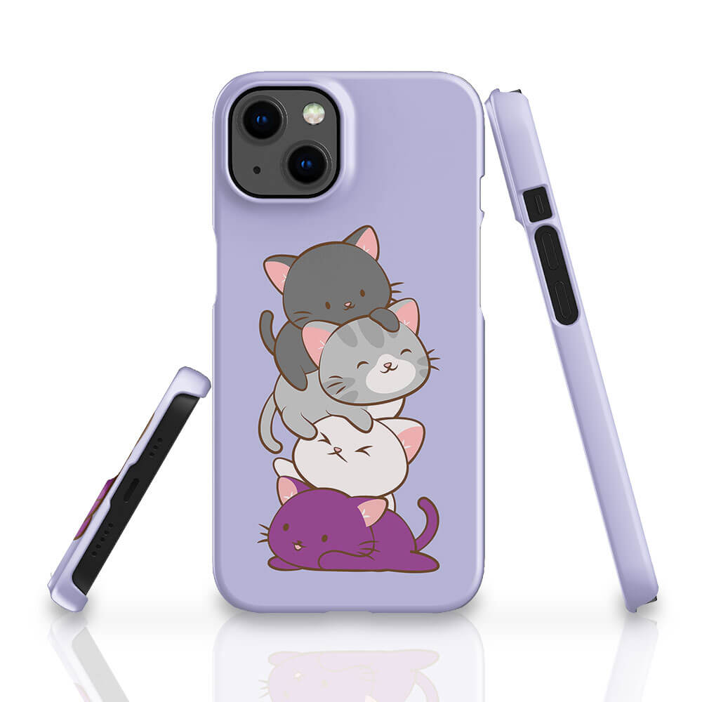 Asexual Pride Kawaii Cat Phone Case