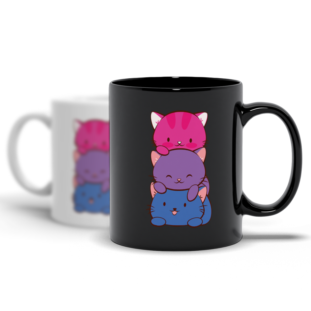 Kawaii Goth Cat on Skull Bisexual Pride Aesthetic Mug – Irene Koh