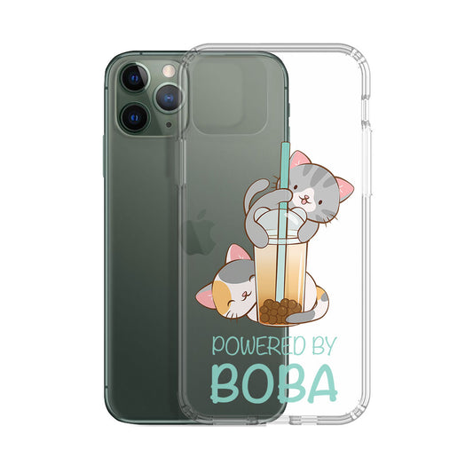 Cute Boba Tea Cats Kawaii Phone Case - Clear Aesthetic